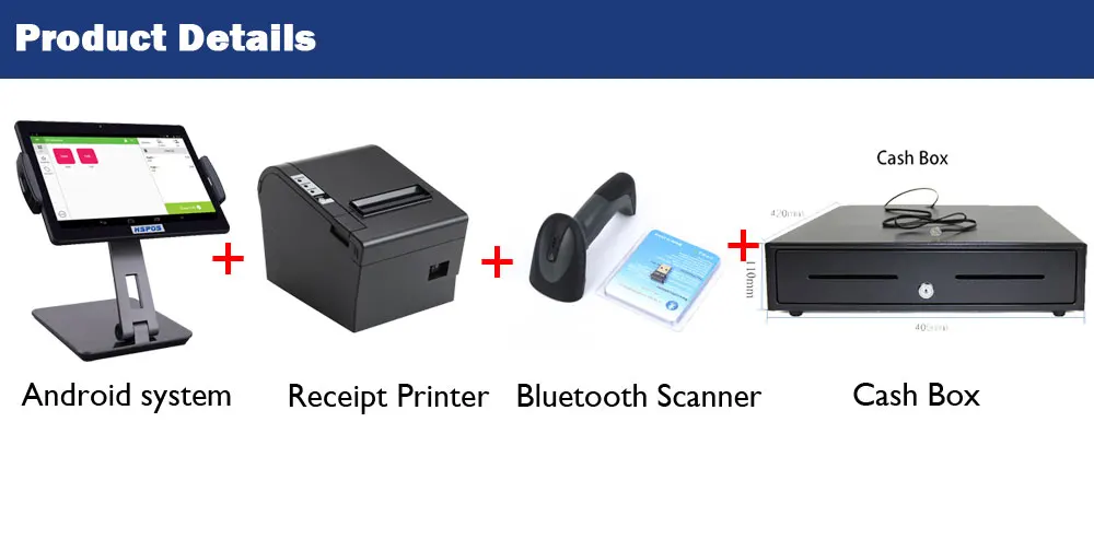 Новейшая 10 дюймов Ipad кассовый аппарат POS система с принтером, сканером и денежным ящиком HS-ST01D