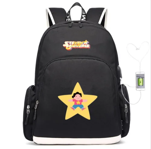 Рюкзак Steven Universe Greg's Star, школьный рюкзак для подростков с зарядкой через usb, дорожная сумка