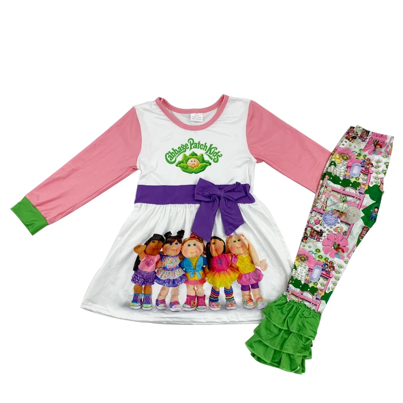 Лидер продаж Изысканная Милая Детская одежда с фиолетовым бантом для девочек