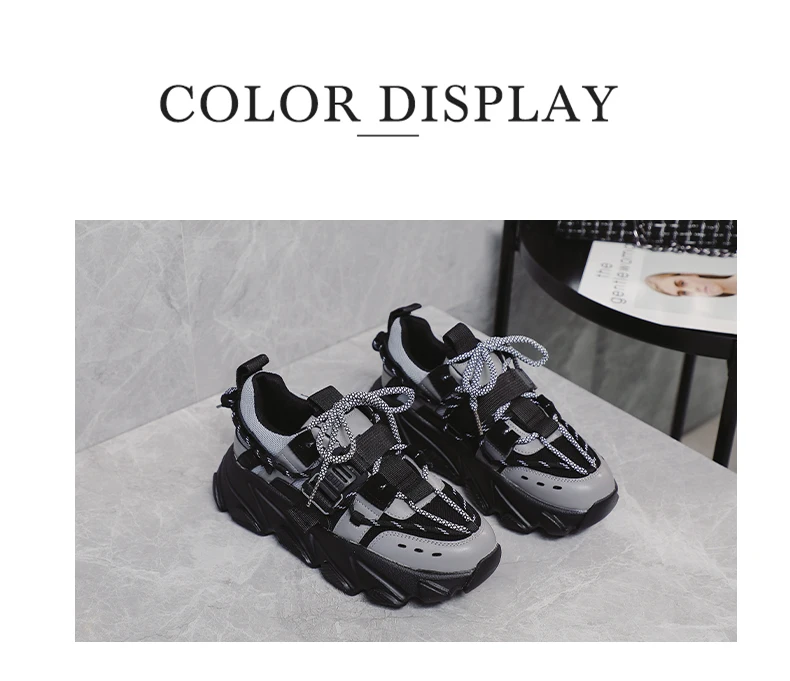 Smile Circle Women Chunky Sneaker Flat Platform Shoes Breathable Mesh fashion Thick bottom casual Ladies Sneaker