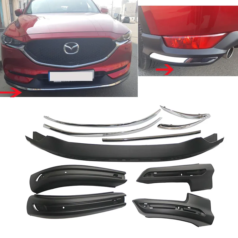 2Pcs Fits for All New Mazda CX5 CX-5 2017 2018 2019 2020 Stainless Steel Front Rear Bumper Board Skid Plate Bar Guard