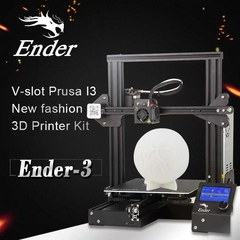 Новые Ender-3/Ender-3pro DIY Kit Creality 3D подарочные насадки+ нагревательный блок силиконовый рукав+ PLA 220*220*250 мм размер печати - Цвет: Ender-3