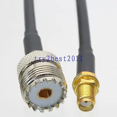 

DHL/EMS 20 Sets RG58 UHF SO239 jack pin to SMA jack pin bulkhead RF Jumper pigtail Cable 8inch -C1