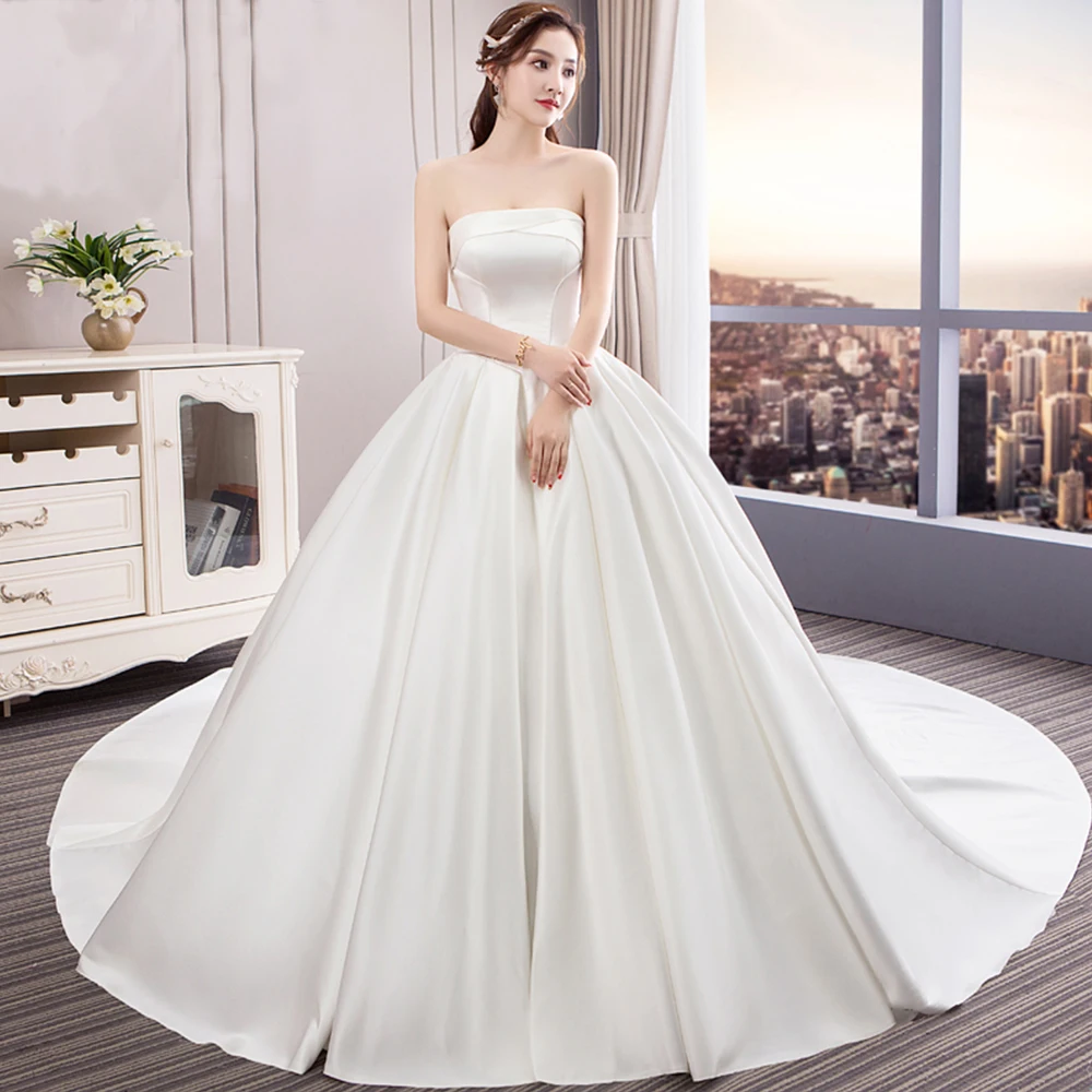 Vestido De Noiva великолепное Атласное Бальное платье Свадебные платья Trouwjurken без