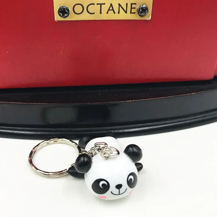 Panda Keychain Car Key Ring Pendants PVC Cute Cartoon Doll Package Pendant Men And Women Craft Gift