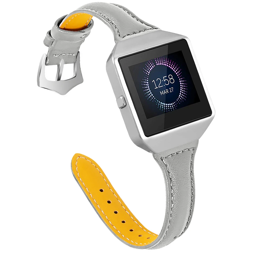 Кожаный ремешок для часов на замену браслет ремень для FitbitBlaze Смарт часы VH99 - Цвет: grey