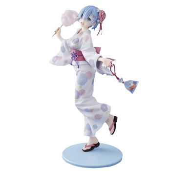 

New Life In A Different World From Zero Rem PVC Action Figure Rem In Bathrobe Kimono Anime Beauty Model Toys