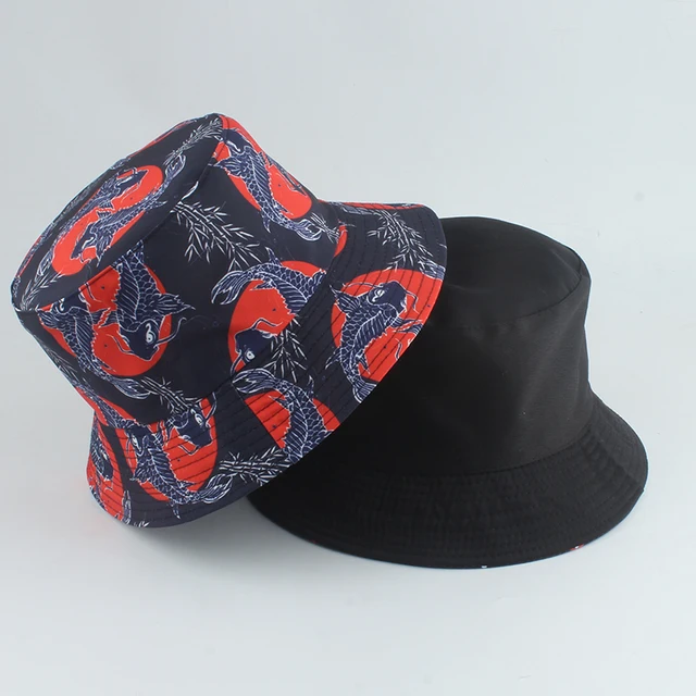 Men Women Vintage Reversible Bucket Hat 