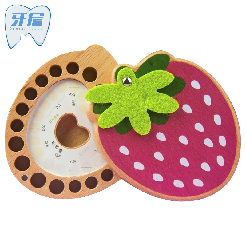 

New Style Baby Cute Cartoon Strawberry Baby Teeth Box Children Childhood Memories Storage Box Deciduous Teeth
