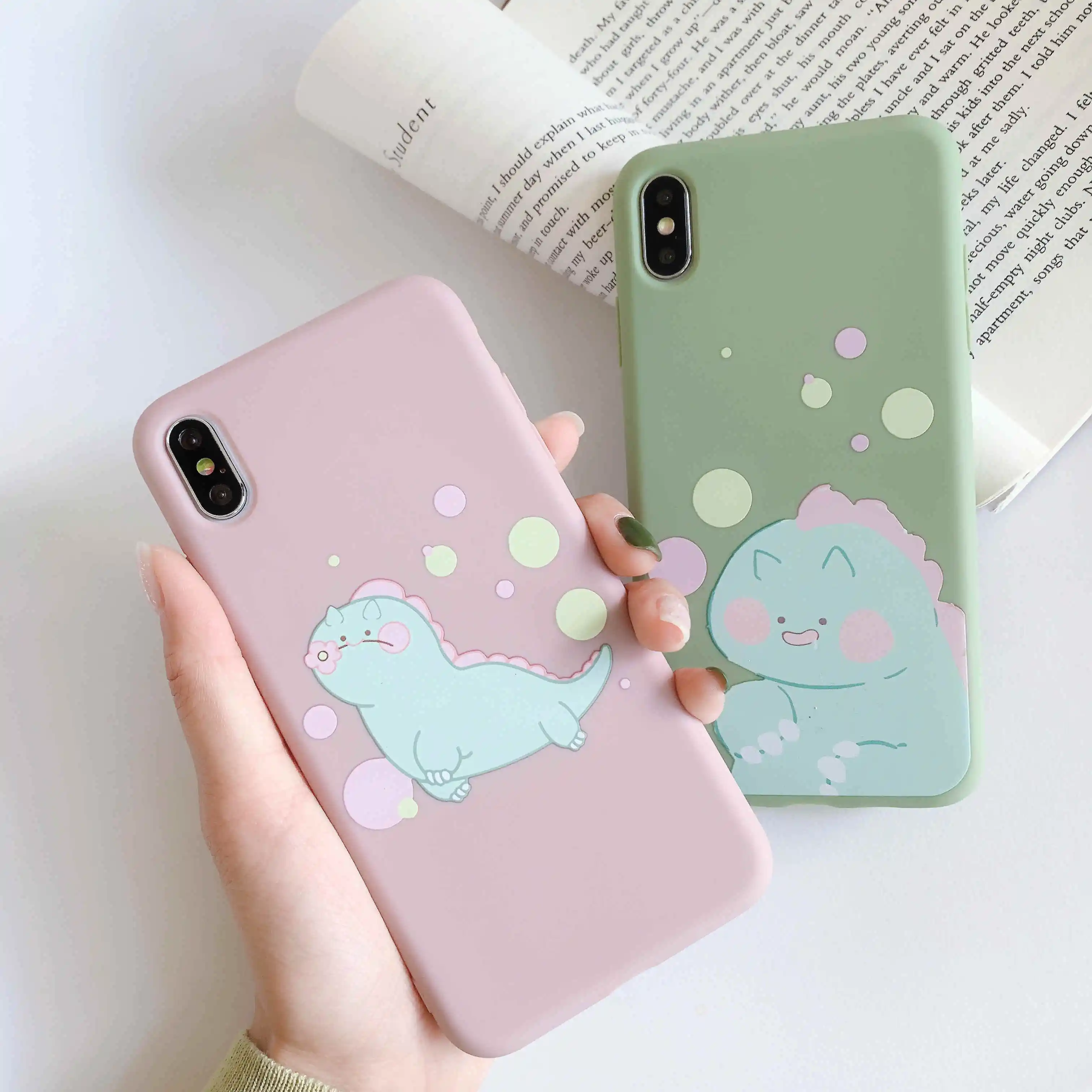 

Full Protection Case For iPhone 8 7 Plus 6 6S Plus Candy Dinosaur Cover For iPhone 11 Pro Max 11 Pro X XS XR XS MAX TPU Cases
