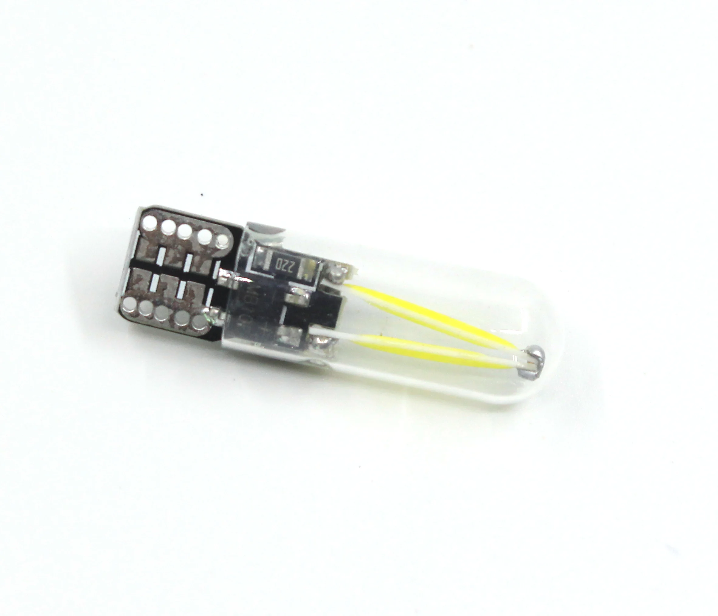 2 шт. W5W T10 COB стеклянный светильник машинная маленькая светильник 12V 3W 6500K белый светодиодный автомобиль лампы сигнала поворота автомобиля Дверные огни