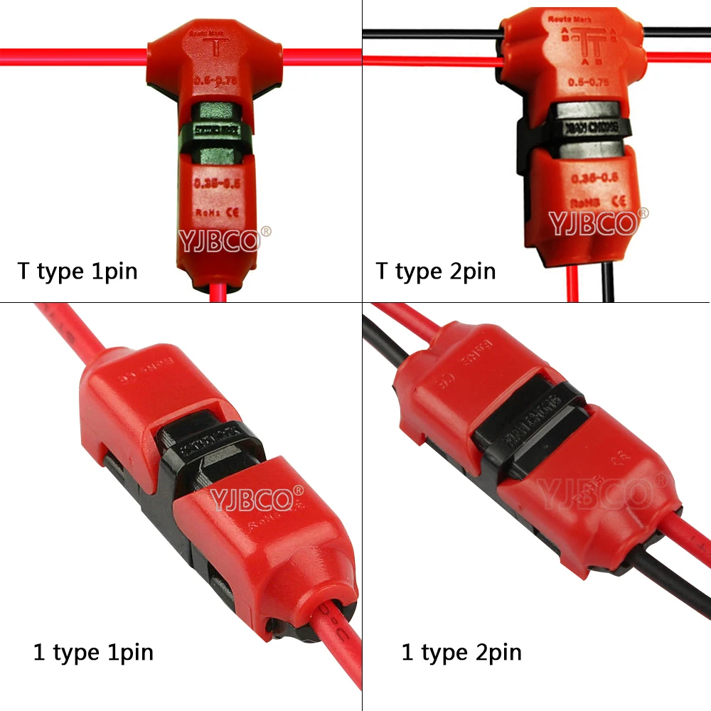 100 шт. 1Pin/2Pin Scotch Lock быстрый Сращивание тип H/T разъемы для 4 18AWG набор зажимов