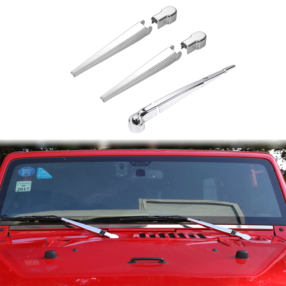 

for Jeep Wrangler JK 2007-2017 Car Front&Rear Window Wiper Blade Decoration Covers Decals ABS Plastic Trim Accessories 8Pcs