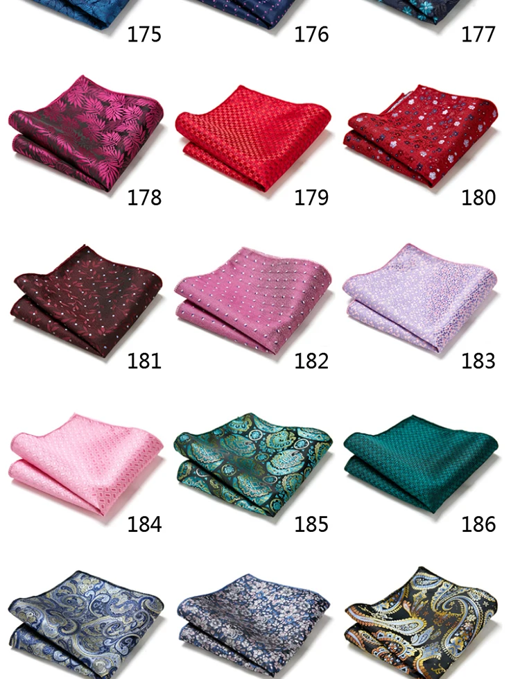 Newest style  Brand Factory Sale Top grade  Pocket Square Paisley Dropshipping Clothing accessories Memorial Day Fit Workplace