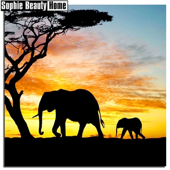 

Diamond Embroidery Animal Elephants Mosaic Crystal 5D Cross Stitch Full Drill Diamond Painting DIY Sticker Decor Pattern 19B012