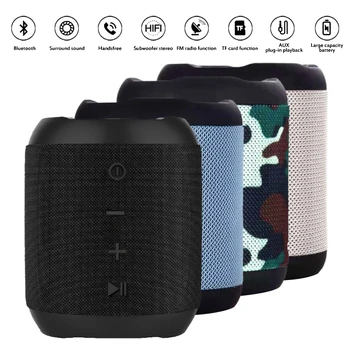 

Bluetooth 5.0 Speaker With TF Card Playback AUX Input Play Subwoofer TWS Wireless Loundpeakers Portable Speaker Portable Audio