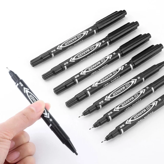 High Quality Waterproof Permanent Dual Tip 0.5/1.0 mm Nib Black