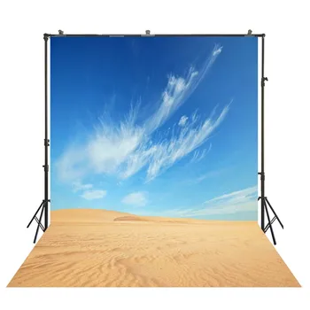 

HUAYI blue sky, white clouds and desert photo shoot background natural scenery photography backdrop studio props photo D-8752