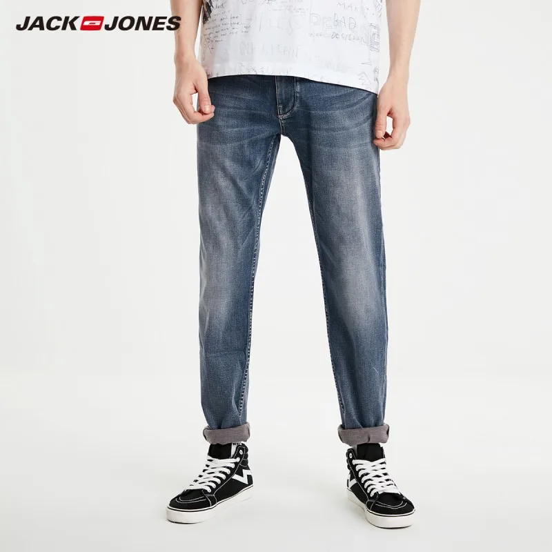 Мужские облегающие джинсы JackJones Стрейчевые базовая Мужская одежда 219132534|Джинсы| |