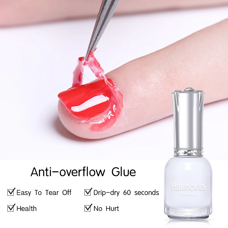 

Harunouta 12ml Peel Off Nail Latex Moisturizing Anti-overflow Glue Fruity/Odor-free Nail Care Cuticle Protector Nail Polish