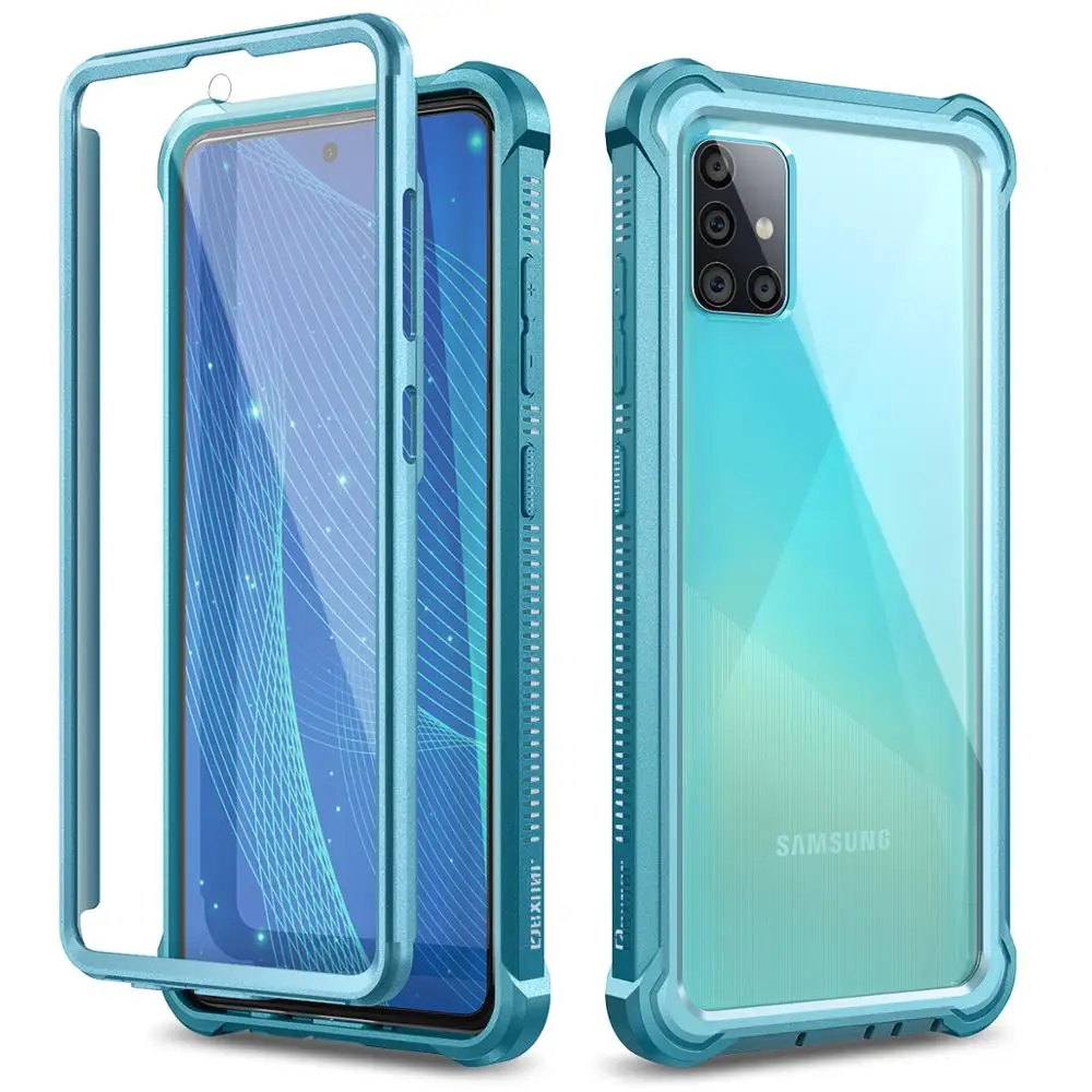 For Samsung Galaxy A71 A51 Cover with Built-in Screen Protector Clear Shockproof Bumper Hard Case Support Wireless Charging | Мобильные