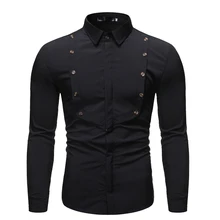 MarKyi Новинка desgin Кнопка Мужская Повседневная рубашка хорошего качества приталенная рубашка с длинными рукавами роскошные мужские