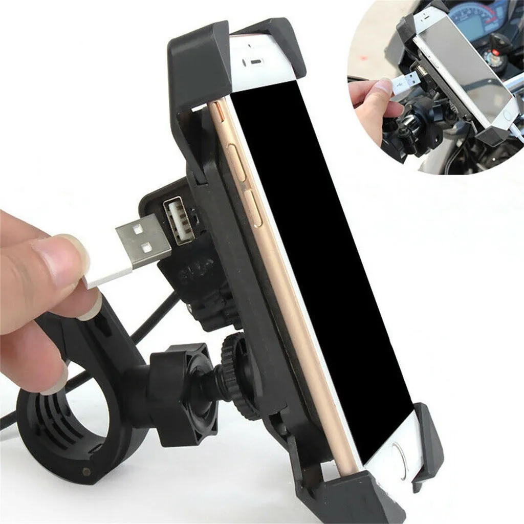 360 ° велосипед, мотоцикл, Байк держатель для телефона с usb-зарядным устройством для сотового телефона