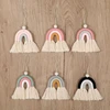 1PC Handmade Rainbow Phone Strap Cotton Pendant Mobile Phone Straps Lanyard Key Ring Mobile Phone Accessories 4