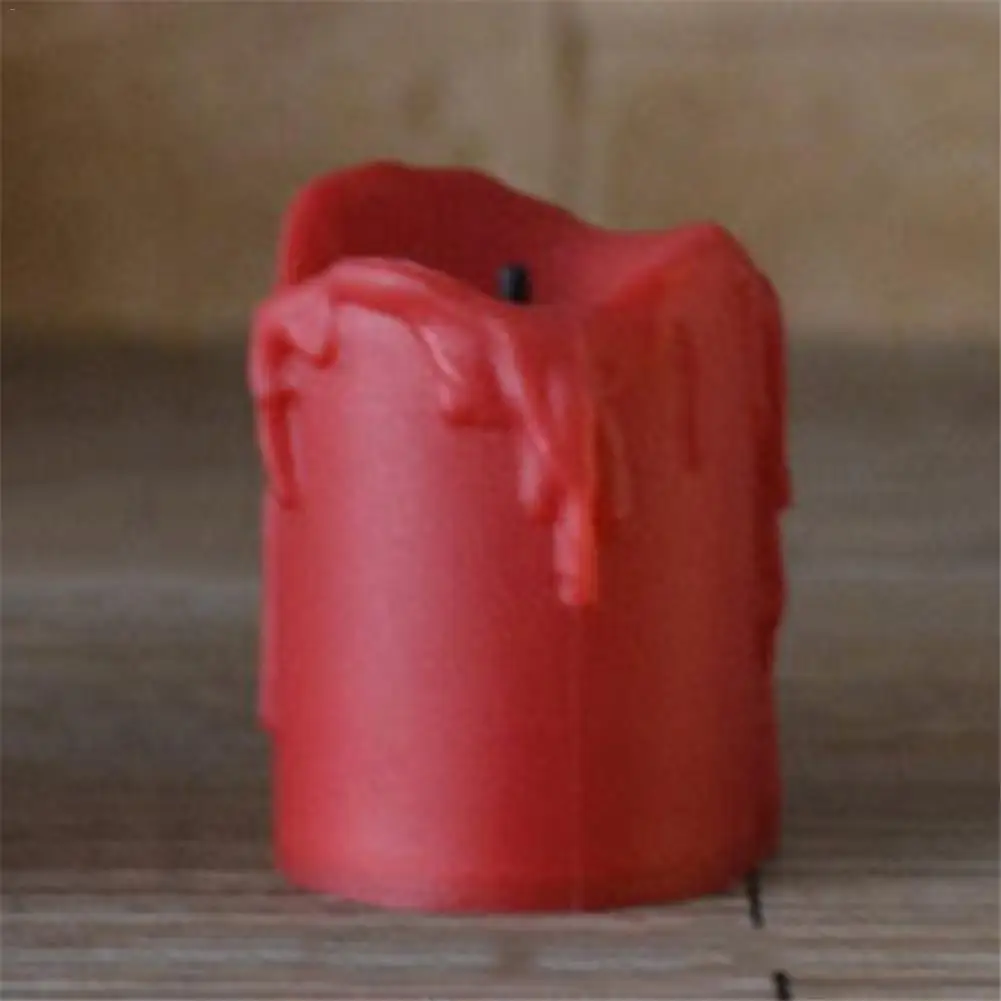 12 шт. светодиодный светильник с питанием от электрической батареи, свечи, теплый белый, беспламенный, для украшения праздника, свадьбы# CO - Цвет: Red