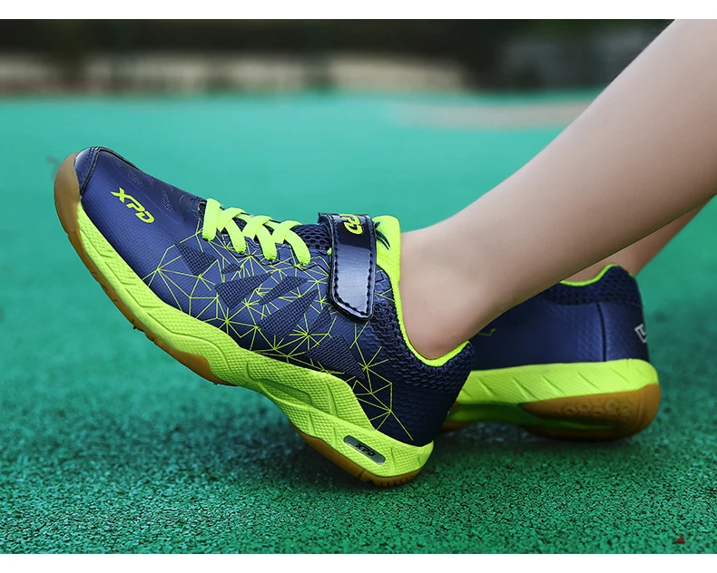 Домашняя мужская и женская обувь для бадминтона, противоскользящие волейбольные кроссовки для пар, цвет синий, красный, профессиональная детская обувь для настольного тенниса