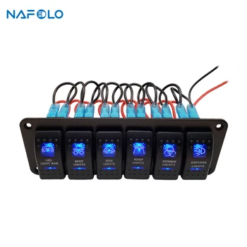 

6 Gang Switch Panel For Boat Marine Car Auto Caravan Truck Motorcycle ON OFF Toggle Switch Control Panel Circuit Breakers
