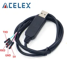 Eletrônica inteligente pl2303 pl2303hx usb para uart ttl cabo módulo 4 p 4 pinos rs232 conversor de linha serial suporte linux mac win7