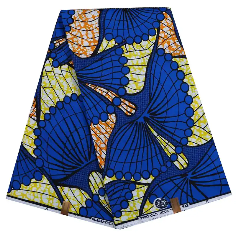 2019 Blue Fan Wing African Fabric Wax New Double Sided Batik Dyed Double Sided Printed Fabrics 100 Polyester Plain Fabric Aliexpress