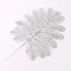 Festive Floral Holiday Decorations - Seasonal Ornament (Silver Turtle leaves)