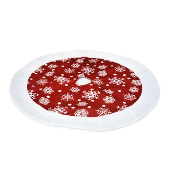

Christmas Ornaments New Printing White Border Snowflake Tree Skirt 100CM Christmas Tree Apron Scene Dressing Up Supplies