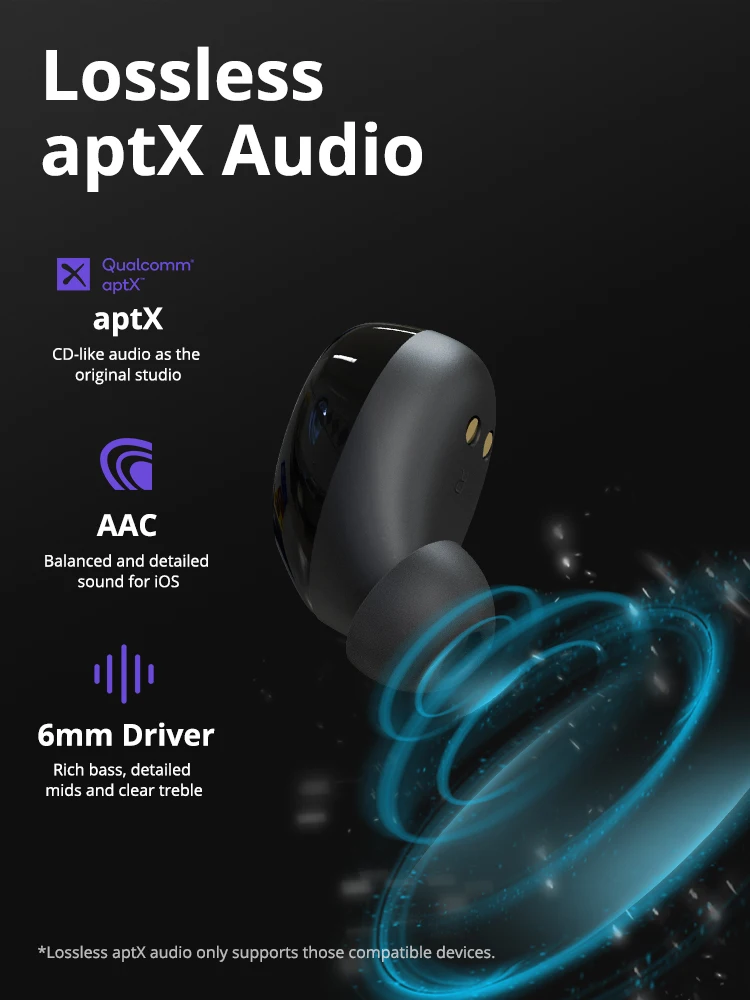 TWS наушники Tronsmart Onyx Neo с чип Qualcomm aptX и регулятором громкости|Наушники гарнитуры| |