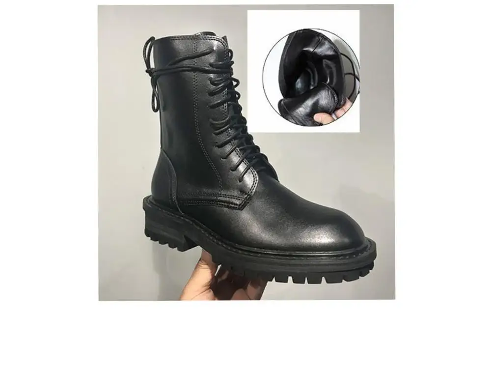 over knee boots womens shoes Leather boots women luxury boots winter high quality women shoes zip size 35-40 - Цвет: 3