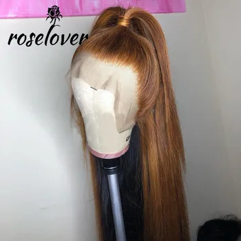 

33# 180% Straight Remy Brazilian 13*6 Lace Front Human Hair Wigs Deep Part Honey Blonde Colored Wig Pre Plucked Bleached Knots