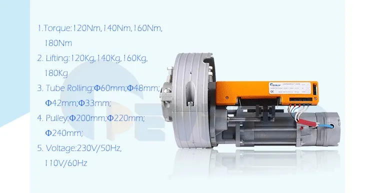 CHINABOLT 180N.m central motor for rolling shutter gear motor door operator