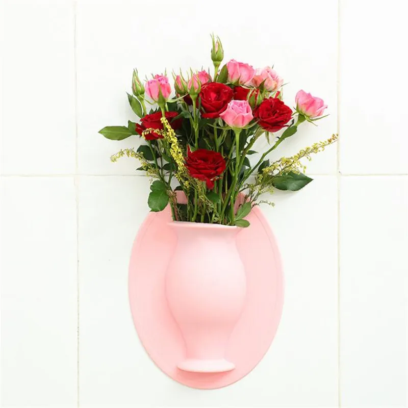 Silicone Vase With Refrigerator Glass No Trace Of Magical Rubber Stickers On The Wall Magic Wall Hanging Vase