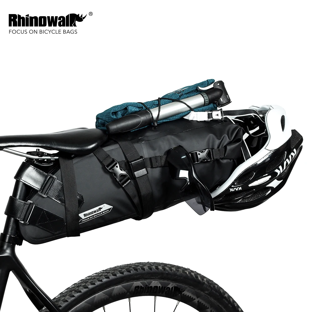 RHINOWALK 10L 12L полностью водонепроницаемая велосипедная седельная сумка для шоссейного горного велосипеда, велосипедная задняя стойка, сумка для багажа, Аксессуары для велосипеда