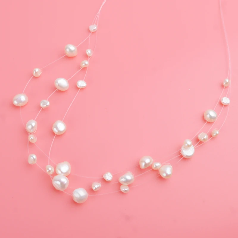 ASHIQI многослойное ожерелье-чокер из натурального барочного жемчуга для женщин простой стиль ручной работы DIY Свадебные украшения подарок
