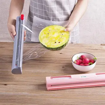 

Plastic Wrap Dispensers Kitchen Foil And Cling Film Wrap Dispenser Cutter Plastic Storage Holder 3Colors Kitchen Storage