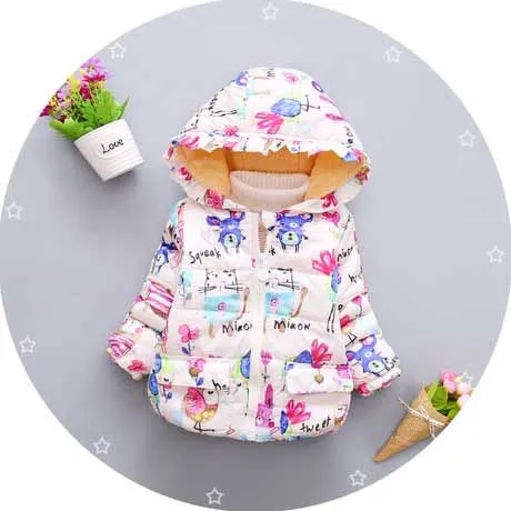 Chaqueta de bebé para nignas/ г., новое зимнее хлопковое пальто для девочек милое пальто с граффити winter2-7T, бархатная куртка Детская куртка