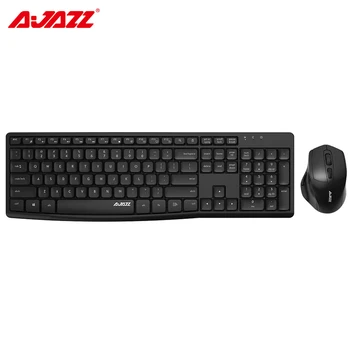 

Ajazz A2030W 2.4G Mute Wirelesss Keyboard and Mouse Combos Set 10M Transmission 6 Keys Silent Kit Mouse PC Gamer for Home Office