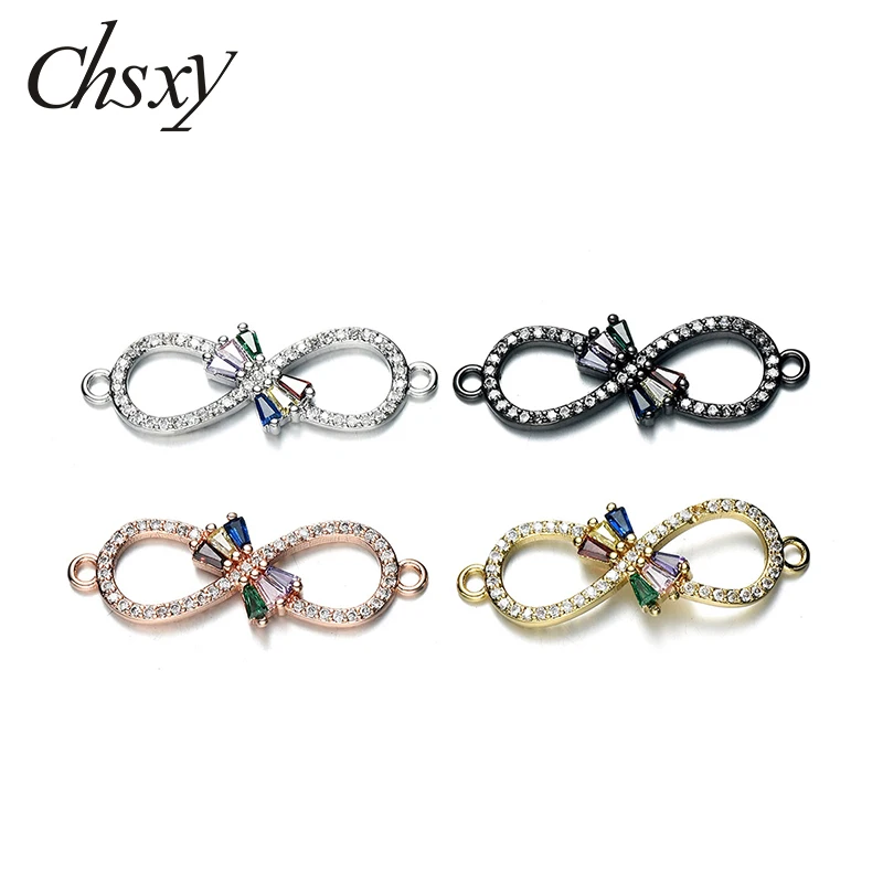 

CHSXY Fashion Infinity Symbol Shape DIY Beads Jewelry Women Bracelet Necklace Making Finding Luxury Copper Connector Accessories
