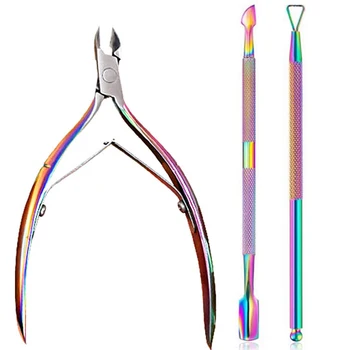 

3Pcs/set For Fingernail Nail Pusher Stainless Steel Cuticle Nipper Set Clipper Professional Dead Skin Remover Toenail Trimmer
