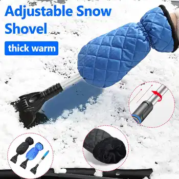 

Winter Car Vehicle Telescopic Ice Scraper Window Durable Warm Gloves Scraper Snow Ice Shovel Removal For Winter Snow Ice Defrost