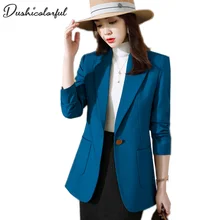 Blazer bleu classique de styliste pour femmes, coupe ajustée, élégant, décontracté, de haute qualité, veste de costume ample, Chic, 2021