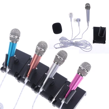 

Portable 3.5mm Stereo Studio Mic KTV Karaoke Mini Microphone For Cell Phone Laptop PC Desktop 5.5cm*1.8cm Small Size Mic
